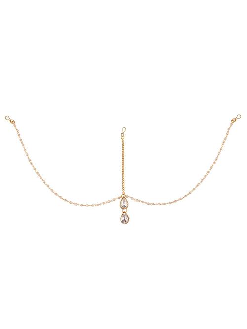 white metal maang teeka - 18057681 - Very Small Image - 1