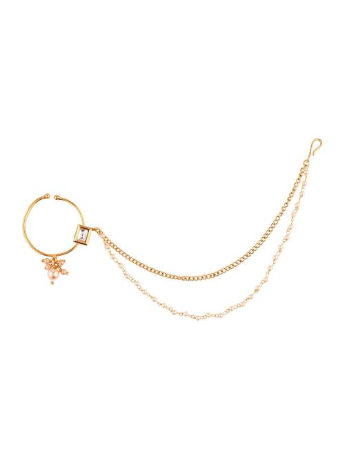 white metal naath nose pin - 18057970 - Very Small Image - 1