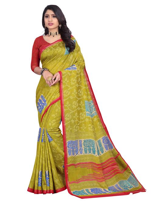 batik printed saree with blouse - 18058080 - Very Small Image - 1