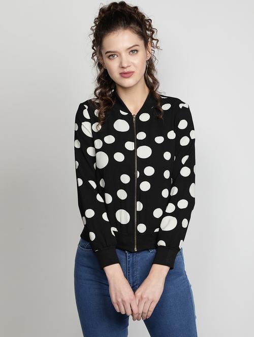 mandarin neck printed jacket - 18058816 - Very Small Image - 1