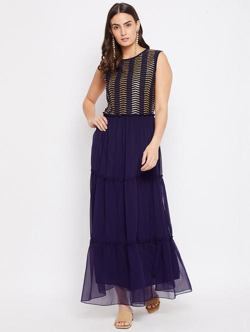 women's tiered dress solid dress - 18060751 - Very Small Image - 1