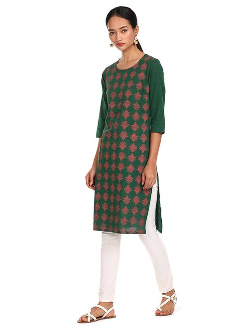 women's floral straight kurta - 18063527 - Very Small Image - 1