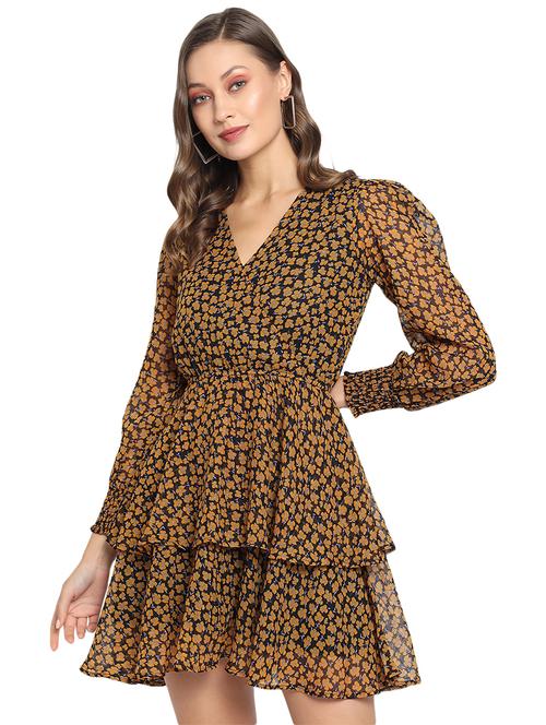 women's layered floral dress - 18066100 - Very Small Image - 1