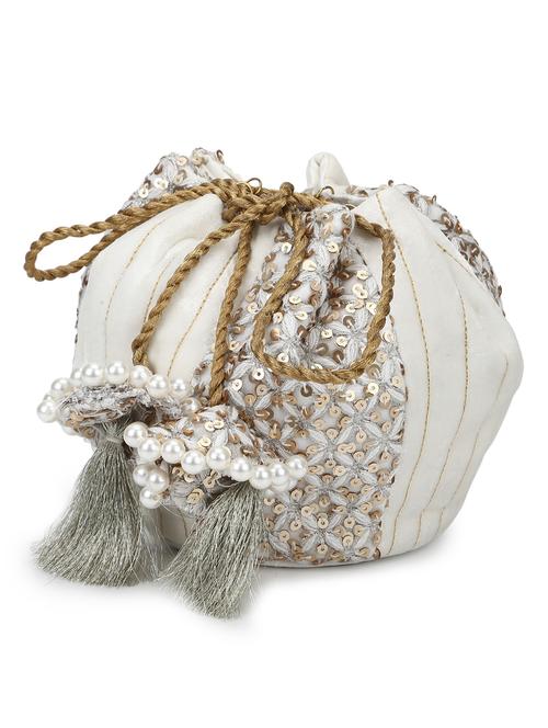 white cotton polyester blend ethnic potli - 18067869 - Very Small Image - 1