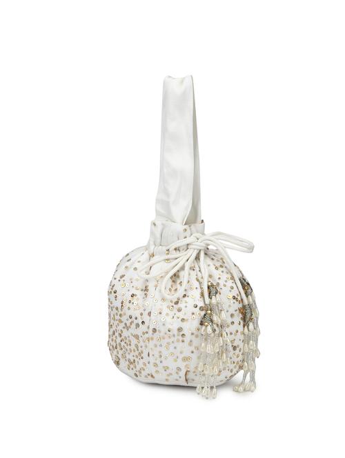 white cotton polyester blend ethnic potli - 18067870 - Very Small Image - 1