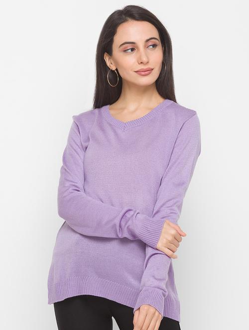 purple acrylic pullover - 18068273 - Very Small Image - 1