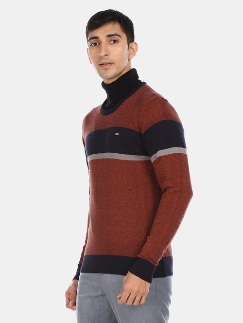 brown color men's pullover - 18068495 - Very Small Image - 1