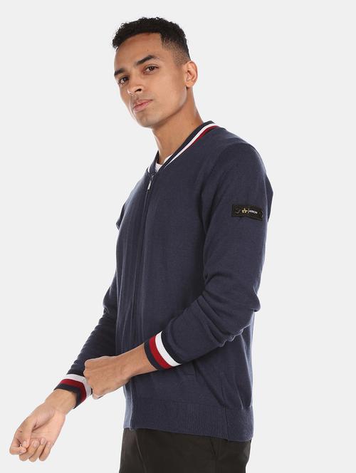 navy blue cotton pullover - 18068510 - Very Small Image - 1