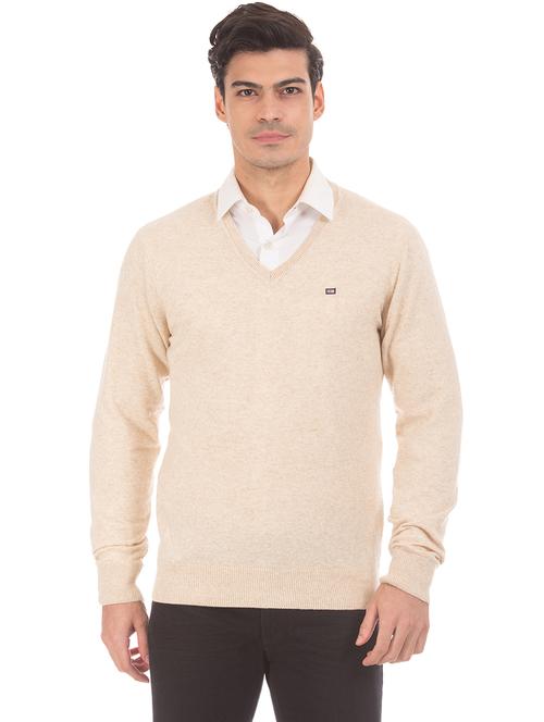 white colour solid men's pullover - 18068523 - Very Small Image - 1