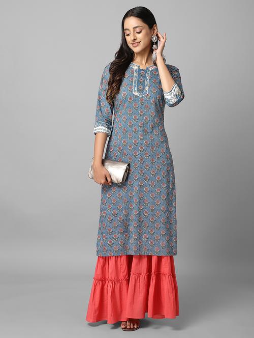 women's straight kurta - 18069118 - Very Small Image - 1