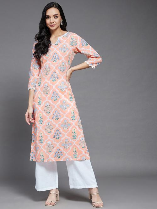 women's straight kurta - 18069130 - Very Small Image - 1