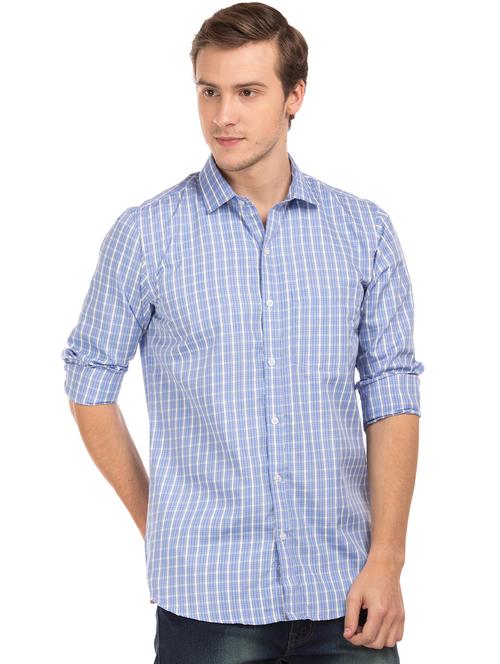 light blue checkered formal shirt - 18069154 - Very Small Image - 1