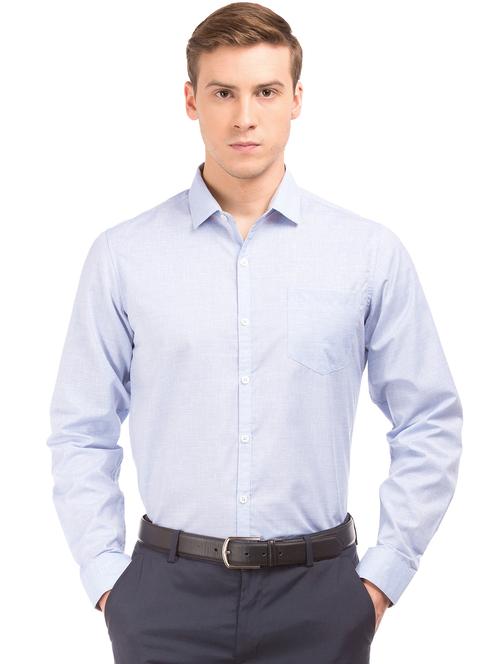 blue solid formal shirt - 18069193 - Very Small Image - 1