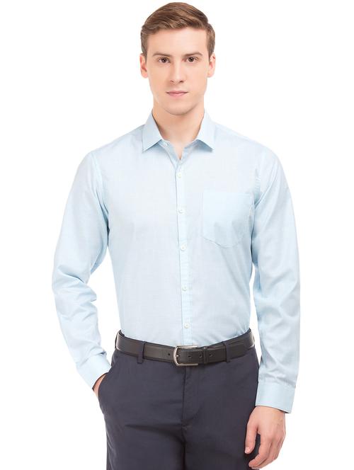 blue solid formal shirt - 18069194 - Very Small Image - 1
