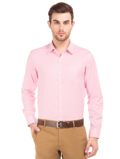 pink solid formal shirt - 18069207 - Very Small Image - 1
