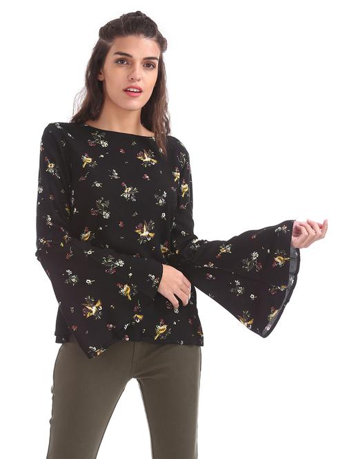 black rayon regular top - 18069647 - Very Small Image - 1