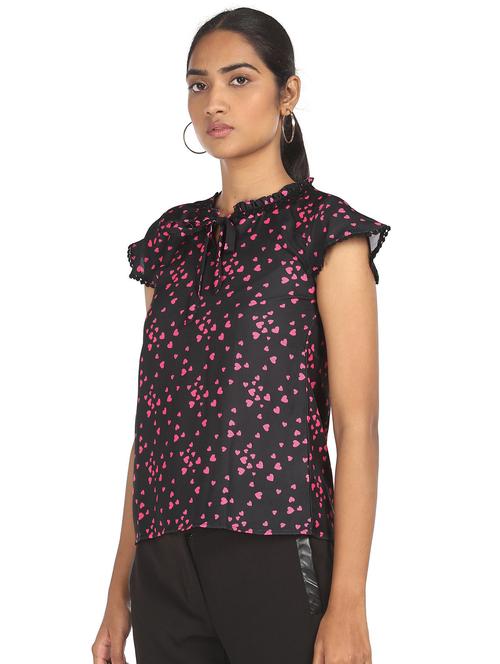 tie up neck printed top - 18069857 - Very Small Image - 1