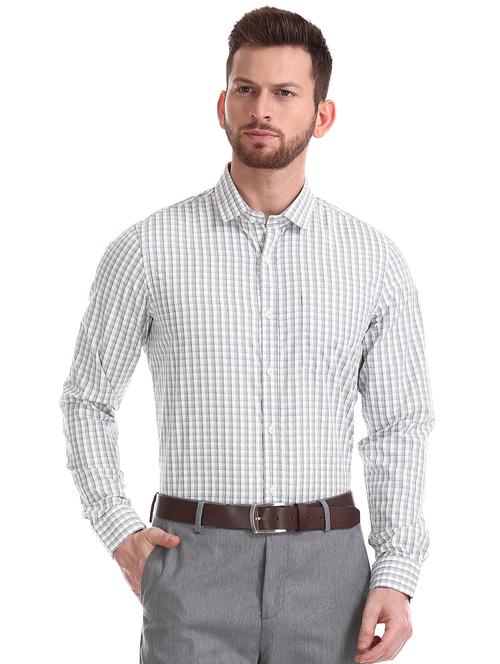 white checkered formal shirt - 18070669 - Very Small Image - 1