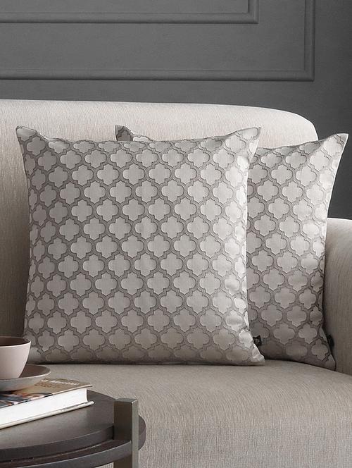 gm 16 x 16" jacquard geometric off white cushion cover (set of 2) - 18072648 - Very Small Image - 1
