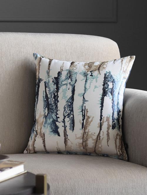 gm 16 x 16" embroidery abstract blue cushion cover - 18072715 - Very Small Image - 1