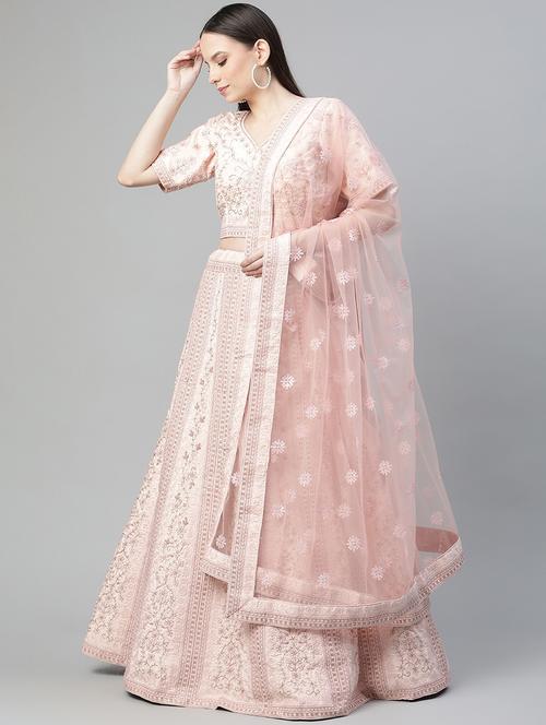 Embroidered A-line Lehenga - 18072832 - Very Small Image - 1