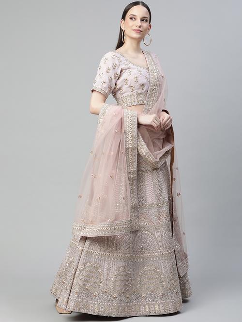 Embroidered A-line Lehenga - 18072834 - Very Small Image - 1