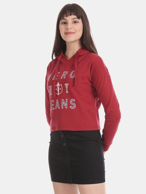 hooded neck printed sweatshirt - 18074013 - Very Small Image - 1