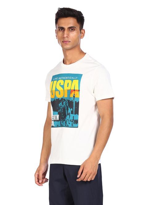 white chest print t-shirt - 18074326 - Very Small Image - 1