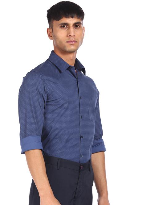 blue cotton formal shirt - 18074761 - Very Small Image - 1
