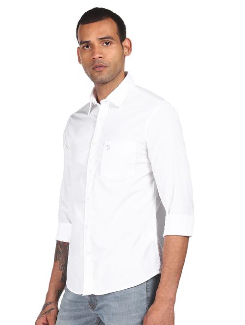 white solid casual shirt - 18074915 - Very Small Image - 1