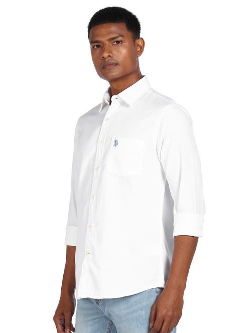 white solid casual shirt - 18075074 - Very Small Image - 1