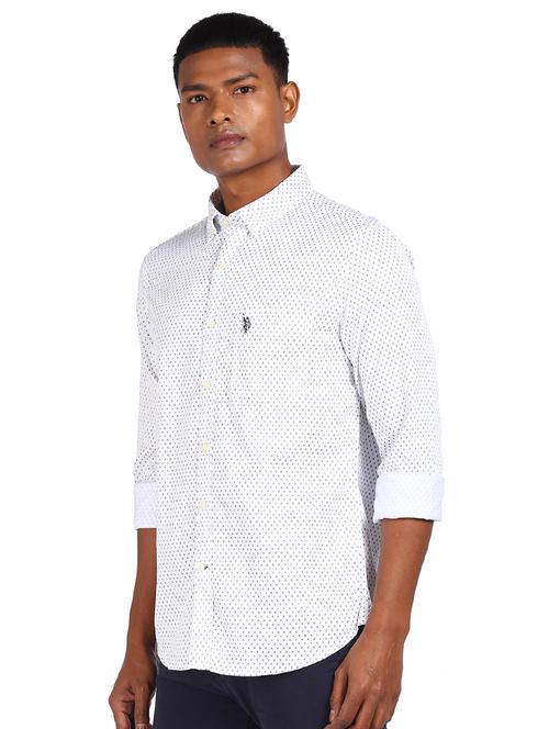 white printed casual shirt - 18075091 - Very Small Image - 1