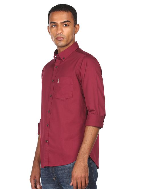 red solid casual shirt - 18075111 - Very Small Image - 1