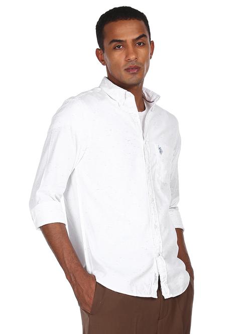 white solid casual shirt - 18075113 - Very Small Image - 1