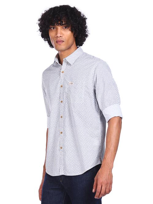 white printed casual shirt - 18075268 - Very Small Image - 1