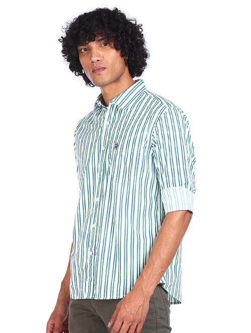 mens stripes casual shirt - 18075290 - Very Small Image - 1