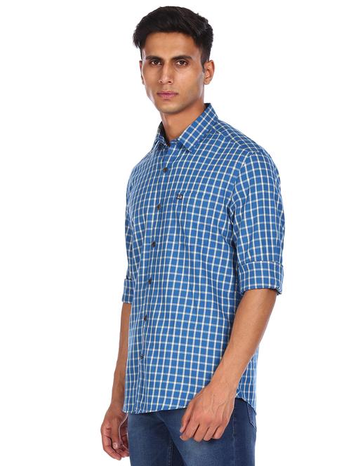 blue checkered casual shirt - 18075654 - Very Small Image - 1