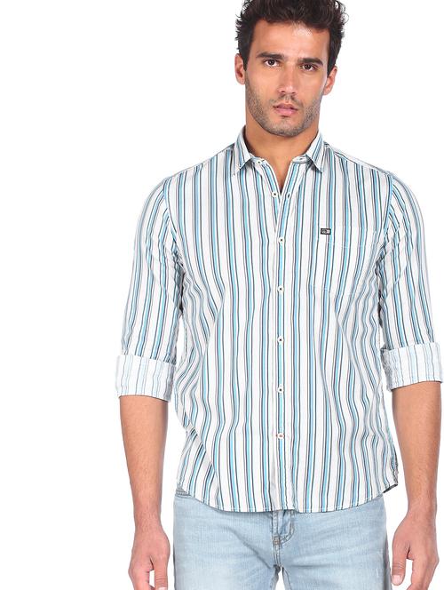 mens stripes casual shirt - 18075683 - Very Small Image - 1