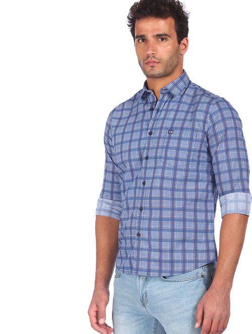 mens checks casual shirt - 18075695 - Very Small Image - 1