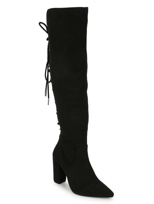 black suede knee length  boots - 18076000 - Very Small Image - 1