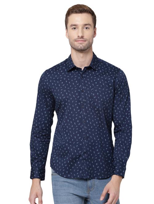 mens leaf print casual shirt - 18076525 - Very Small Image - 1