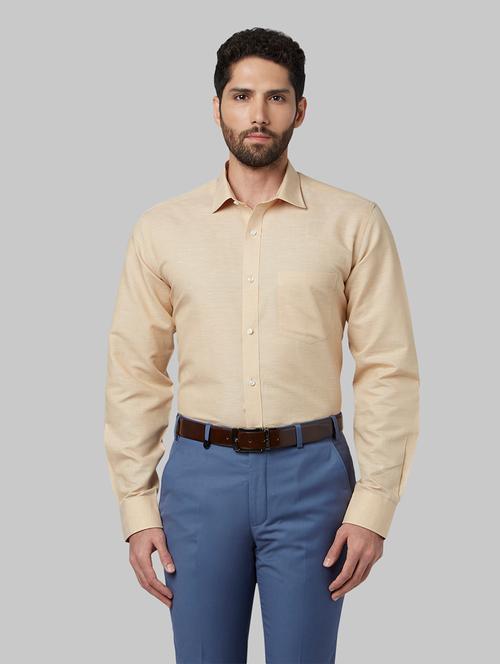 brown cotton blend formal shirt - 18077516 - Very Small Image - 1