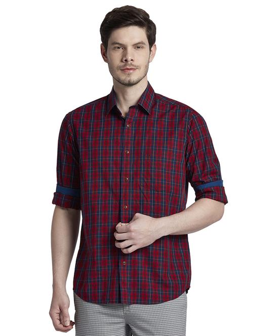 red checkered casual shirt - 18077536 - Very Small Image - 1