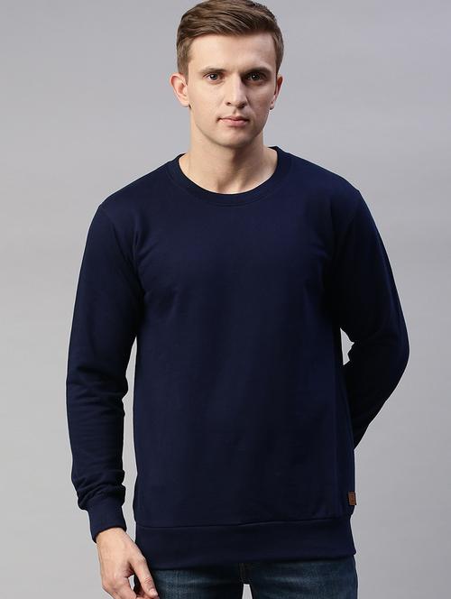 navy blue solid sweatshirt - 18078955 - Very Small Image - 1