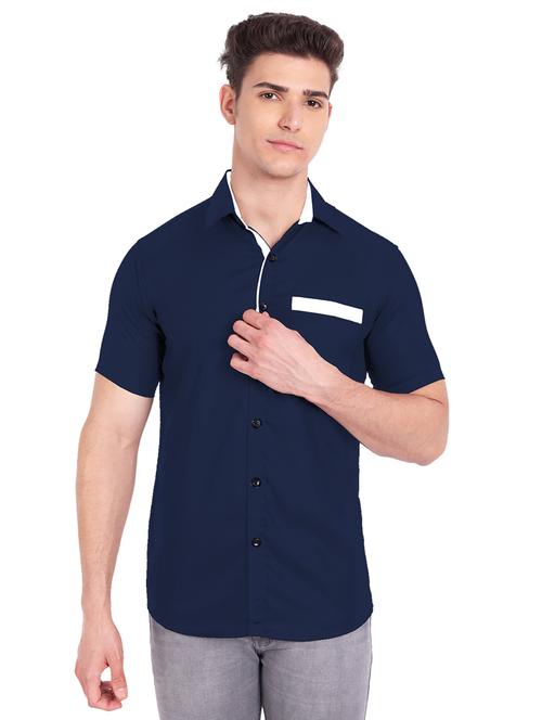 mens solid casual shirt - 18079877 - Very Small Image - 1