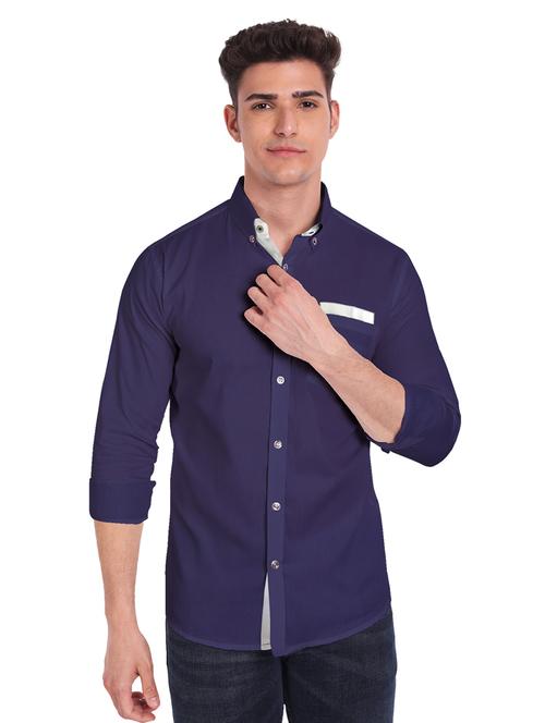 mens solid casual shirt - 18079879 - Very Small Image - 1