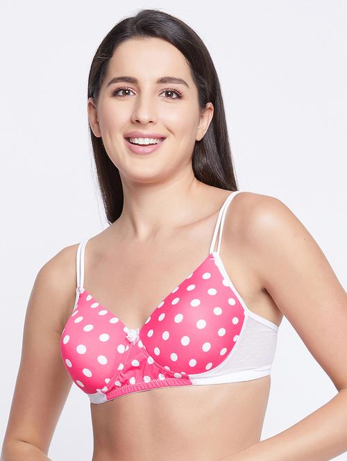 pink polka dot regular bra - 18080251 - Very Small Image - 1