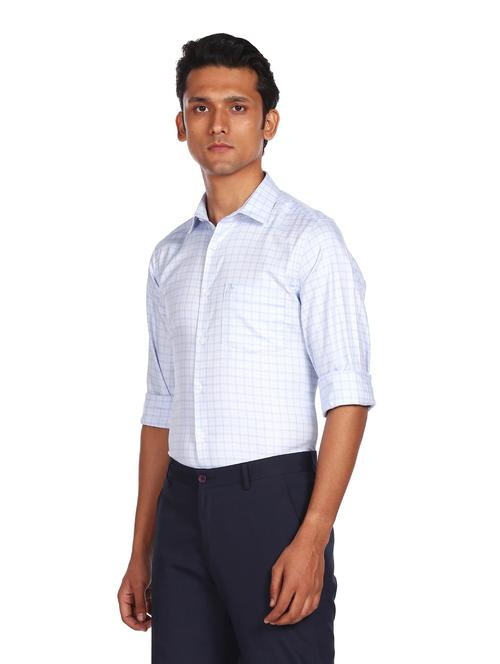 blue cotton formal shirt - 18080431 - Very Small Image - 1