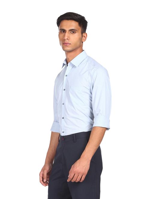 blue cotton formal shirt - 18080443 - Very Small Image - 1