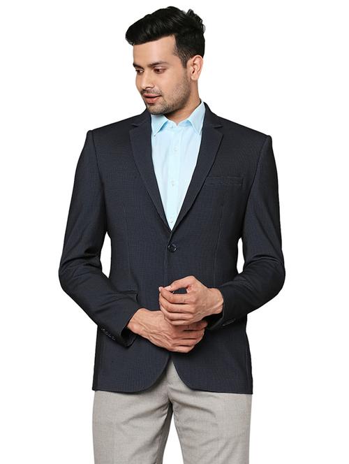 dark blue melange blazer - 18080522 - Very Small Image - 1